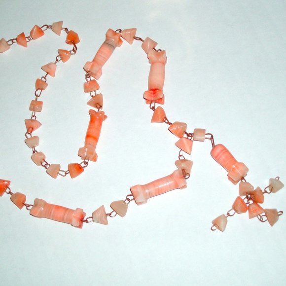 Peach Carnelian Agate Necklace - Picture 1 of 3
